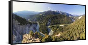 Switzerland, Graubunden, Conn, Rhine Gorge (Ruinaulta), View from Il Spir Platform-Michele Falzone-Framed Stretched Canvas