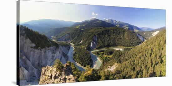 Switzerland, Graubunden, Conn, Rhine Gorge (Ruinaulta), View from Il Spir Platform-Michele Falzone-Stretched Canvas