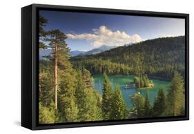 Switzerland, Graubunden, Flims, Lake Cauma (Caumasee)-Michele Falzone-Framed Stretched Canvas