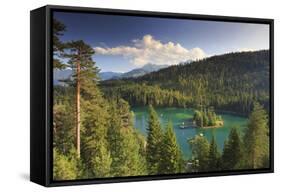 Switzerland, Graubunden, Flims, Lake Cauma (Caumasee)-Michele Falzone-Framed Stretched Canvas