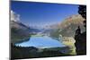 Switzerland, Graubunden, Upper Engadine, St. Moritz, Elevated View of the Valley and Lakes (Mr)-Michele Falzone-Mounted Photographic Print
