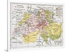 Switzerland Historical Development Old Map-marzolino-Framed Art Print