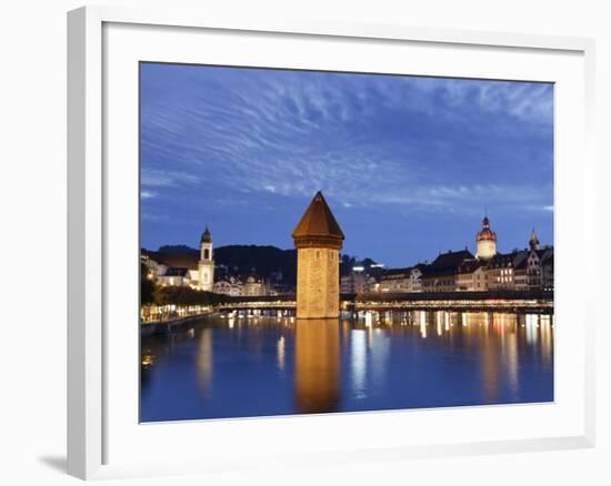 Switzerland, Lucern (Luzern), Chapel Bridge and River Reuss-Michele Falzone-Framed Photographic Print