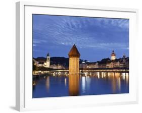 Switzerland, Lucern (Luzern), Chapel Bridge and River Reuss-Michele Falzone-Framed Photographic Print