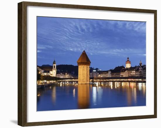 Switzerland, Lucern (Luzern), Chapel Bridge and River Reuss-Michele Falzone-Framed Photographic Print