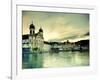 Switzerland, Lucern (Luzern), Jesuit Church and River Reuss-Michele Falzone-Framed Photographic Print