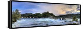 Switzerland, Schaffhausen, Rhine Falls / Rheinfall (Europe Largest) and Laufen Castle-Michele Falzone-Framed Stretched Canvas