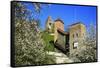 Switzerland, Spring in Fribourg on the Sarine River, Cats Tower and Berne Gate-Uwe Steffens-Framed Stretched Canvas