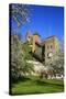 Switzerland, Spring in Fribourg on the Sarine River, Cats Tower and Berne Gate-Uwe Steffens-Stretched Canvas