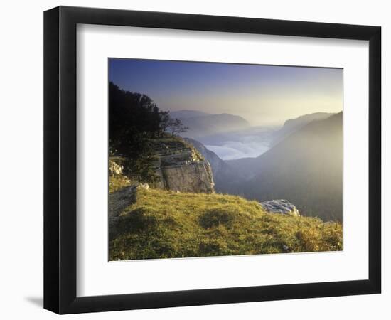 Switzerland, Swiss Jura, Creux Du Van, View from the Edge of the Creux Du Vans-Andreas Keil-Framed Photographic Print