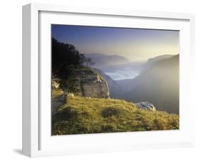 Switzerland, Swiss Jura, Creux Du Van, View from the Edge of the Creux Du Vans-Andreas Keil-Framed Photographic Print