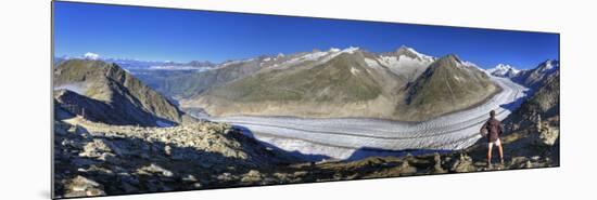 Switzerland, Valais, Jungfrau Region, Aletsch Glacier from Mt; Eggishorn (Unesco Site)-Michele Falzone-Mounted Photographic Print