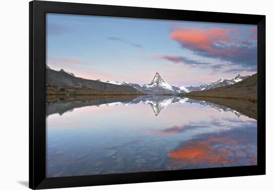 Switzerland, Valais, Matterhorn, Beautiful Morning Light and Reflection at Stellisee Lake-Fortunato Gatto-Framed Photographic Print