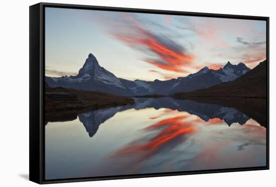 Switzerland, Valais, the Sky on Fire During the Sunset Above the Matterhorn-Fortunato Gatto-Framed Stretched Canvas