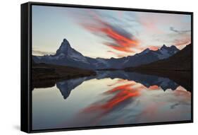 Switzerland, Valais, the Sky on Fire During the Sunset Above the Matterhorn-Fortunato Gatto-Framed Stretched Canvas