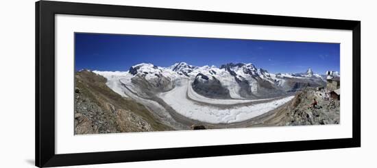 Switzerland, Valais, Zermatt, Gornergrat Mountain, Monte Rosa and Glaciers-Michele Falzone-Framed Photographic Print