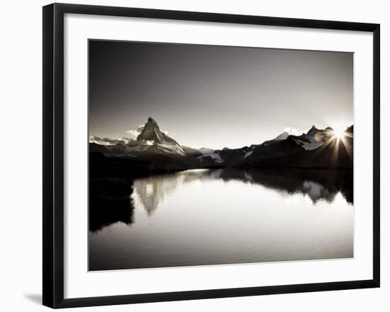 Switzerland, Valais, Zermatt, Lake Stelli and Matterhorn (Cervin) Peak-Michele Falzone-Framed Photographic Print