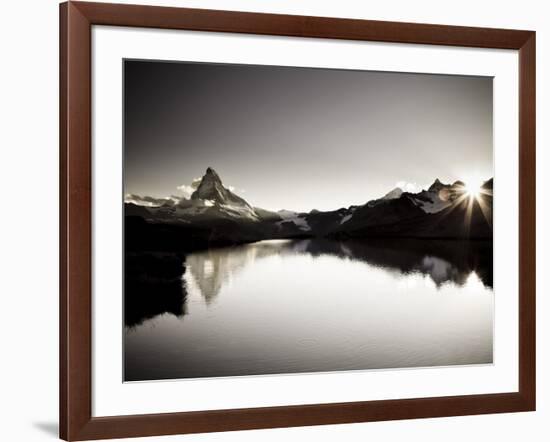 Switzerland, Valais, Zermatt, Lake Stelli and Matterhorn (Cervin) Peak-Michele Falzone-Framed Photographic Print