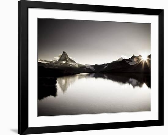 Switzerland, Valais, Zermatt, Lake Stelli and Matterhorn (Cervin) Peak-Michele Falzone-Framed Photographic Print