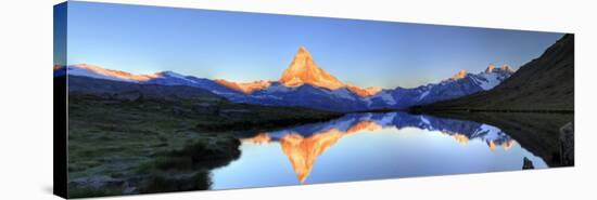 Switzerland, Valais, Zermatt, Lake Stelli and Matterhorn (Cervin) Peak-Michele Falzone-Stretched Canvas