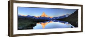 Switzerland, Valais, Zermatt, Lake Stelli and Matterhorn (Cervin) Peak-Michele Falzone-Framed Photographic Print