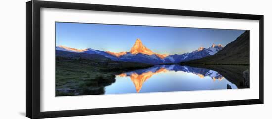 Switzerland, Valais, Zermatt, Lake Stelli and Matterhorn (Cervin) Peak-Michele Falzone-Framed Photographic Print