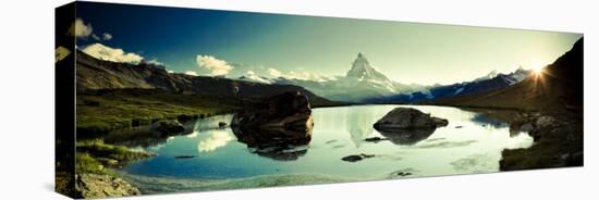 Switzerland, Valais, Zermatt, Lake Stelli and Matterhorn (Cervin) Peak-Michele Falzone-Stretched Canvas