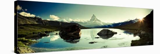 Switzerland, Valais, Zermatt, Lake Stelli and Matterhorn (Cervin) Peak-Michele Falzone-Stretched Canvas