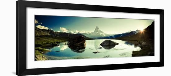 Switzerland, Valais, Zermatt, Lake Stelli and Matterhorn (Cervin) Peak-Michele Falzone-Framed Photographic Print