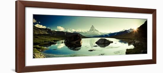 Switzerland, Valais, Zermatt, Lake Stelli and Matterhorn (Cervin) Peak-Michele Falzone-Framed Photographic Print