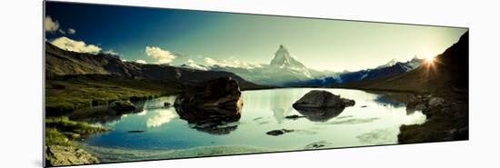 Switzerland, Valais, Zermatt, Lake Stelli and Matterhorn (Cervin) Peak-Michele Falzone-Mounted Photographic Print