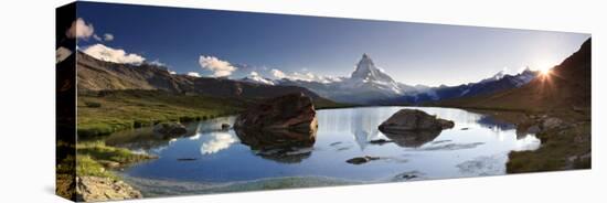 Switzerland, Valais, Zermatt, Lake Stelli and Matterhorn (Cervin) Peak-Michele Falzone-Stretched Canvas