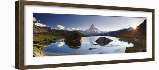 Switzerland, Valais, Zermatt, Lake Stelli and Matterhorn (Cervin) Peak-Michele Falzone-Framed Photographic Print