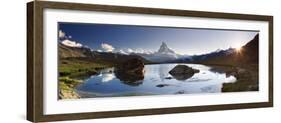 Switzerland, Valais, Zermatt, Lake Stelli and Matterhorn (Cervin) Peak-Michele Falzone-Framed Photographic Print