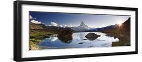 Switzerland, Valais, Zermatt, Lake Stelli and Matterhorn (Cervin) Peak-Michele Falzone-Framed Photographic Print