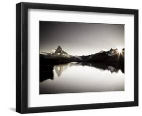 Switzerland, Valais, Zermatt, Lake Stelli and Matterhorn (Cervin) Peak-Michele Falzone-Framed Photographic Print