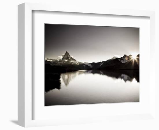 Switzerland, Valais, Zermatt, Lake Stelli and Matterhorn (Cervin) Peak-Michele Falzone-Framed Photographic Print