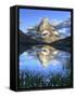 Switzerland, Valais, Zermatt, Matterhorn (Cervin) Peak and Riffel Lake-Michele Falzone-Framed Stretched Canvas