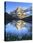 Switzerland, Valais, Zermatt, Matterhorn (Cervin) Peak and Riffel Lake-Michele Falzone-Stretched Canvas