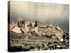 Switzerland, Vaud, Lavaux Vineyards, St; Saphorin Village and Lac Leman / Lake Geneva-Michele Falzone-Stretched Canvas