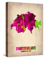 Switzerland Watercolor Map-NaxArt-Stretched Canvas