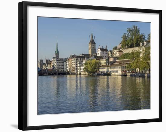 Switzerland, Zurich, Limmat River and Historic Lindenhof Area-Jamie And Judy Wild-Framed Photographic Print