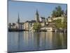 Switzerland, Zurich, Limmat River and Historic Lindenhof Area-Jamie And Judy Wild-Mounted Photographic Print