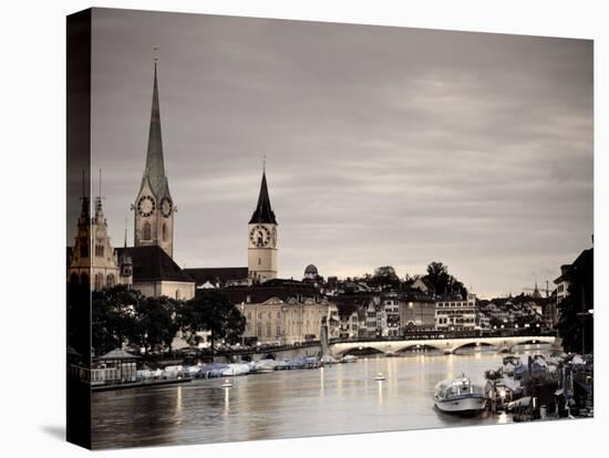 Switzerland, Zurich, Old Town and Limmat River-Michele Falzone-Stretched Canvas