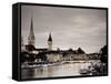 Switzerland, Zurich, Old Town and Limmat River-Michele Falzone-Framed Stretched Canvas