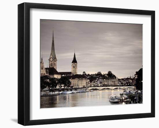 Switzerland, Zurich, Old Town and Limmat River-Michele Falzone-Framed Photographic Print