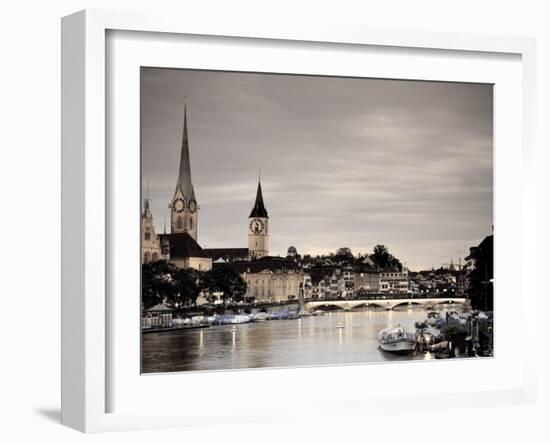 Switzerland, Zurich, Old Town and Limmat River-Michele Falzone-Framed Photographic Print