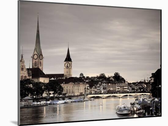 Switzerland, Zurich, Old Town and Limmat River-Michele Falzone-Mounted Photographic Print