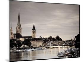 Switzerland, Zurich, Old Town and Limmat River-Michele Falzone-Mounted Photographic Print