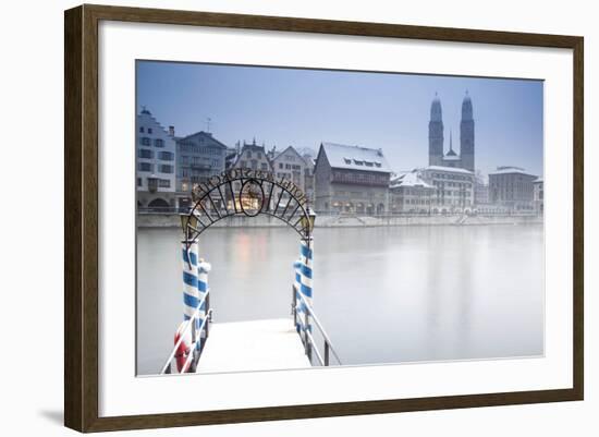 Switzerland, Zurich. Zurich Historic Quarter over the Limmat River.-Ken Scicluna-Framed Photographic Print